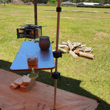 pole clamp on table camping